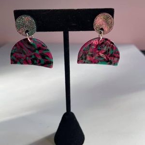 Art Deco Clay Earrings